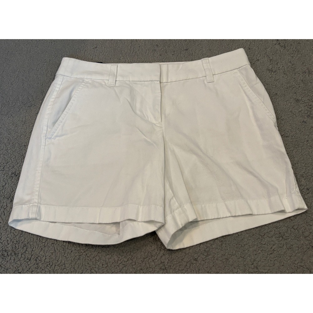 J.Crew Womens 5 Inch Chino Shorts White Size 0 New With Tags